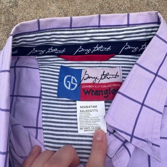 Wrangler‎ Long Sleeve Button Up Shirt Cowboy Cut Collection Plaid XXL - Picture 4 of 7